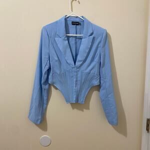 PrettyLittleThing Sky Blue Corset Blazer Size 6